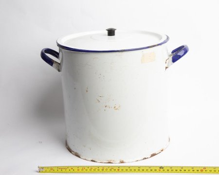 Hospital Storage Jar and Lid in Enamel